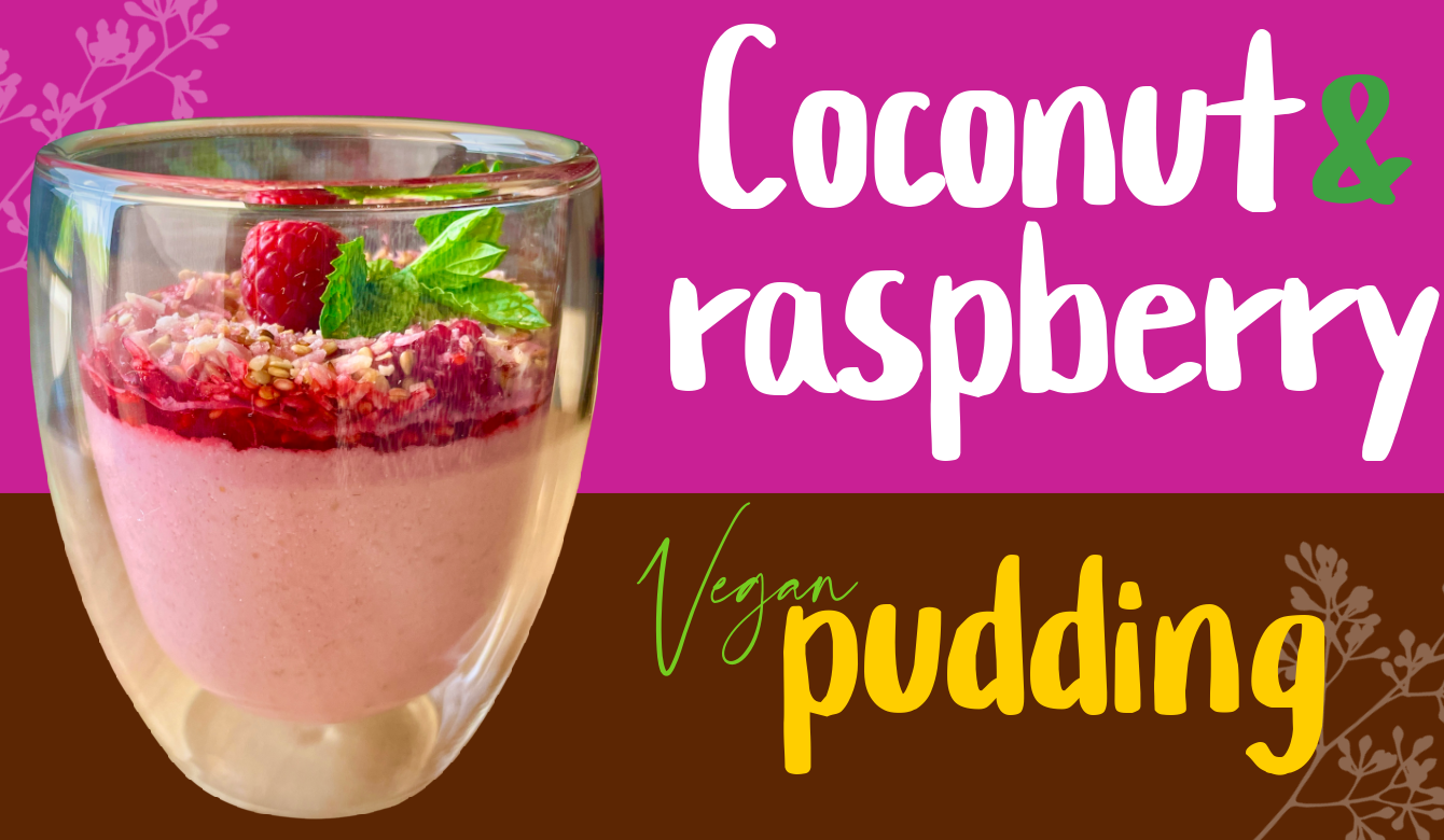 coconut & raspberry pudding